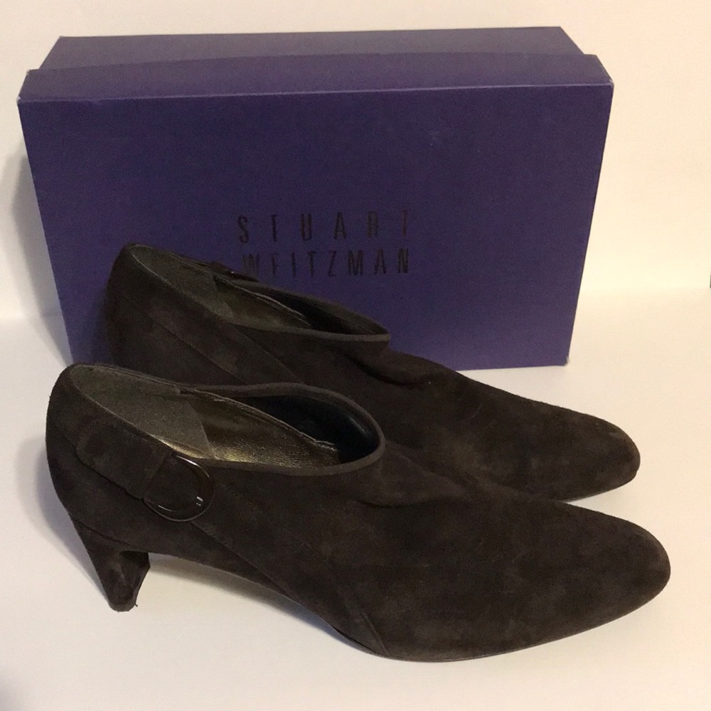 STUART WEITZMAN Suede Shoe Bootie 10 ALMA Brown